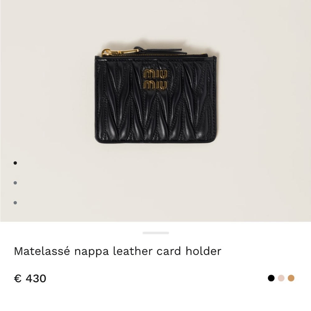 NEW Miu Miu Matelassé nappa leather card holder with Gift Box - Picture 11 of 11